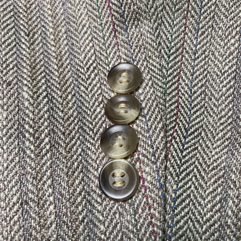 80s Chaps by Ralph Lauren Sport Coat (42L) 2B1V Summer Tweed Herringbone Stripe